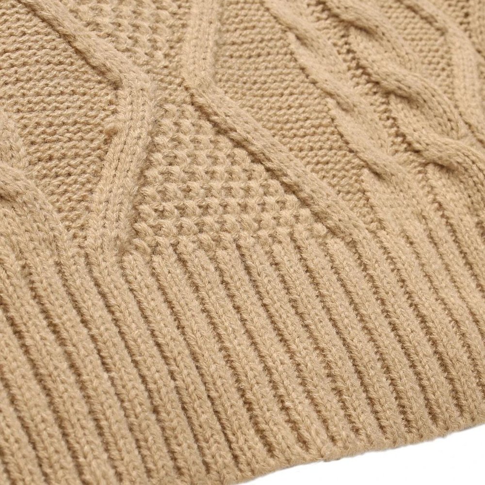 Casual Multicolor Cable Knit Men's Color Block Swe - Picture 8 of 11